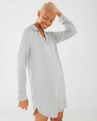 Grey Modal Shirt Nightshirt